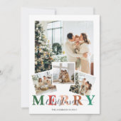 Kleurrijke Prettig Kerstfeest 5 foto's Feestdagenkaart (Voorkant)