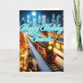 Kleurrijke Prettig Kerstmis Vakantieverplaatsingen Feestdagen Kaart (Voorkant)