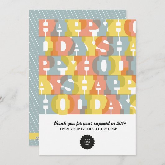 Kleurrijke prettige feestdagen (plural:) Vlak Feestdagenkaart (Voorkant / Achterkant)