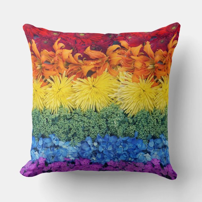 Kleurrijke Pride Flower Collectie Sierkussen (Voorkant)
