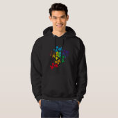 Kleurrijke pride Heart Rainbow Heartbeat lgbt Hoodie (Voorkant volledig)