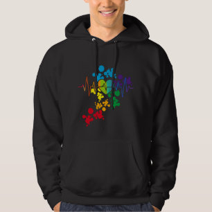 Kleurrijke pride Heart Rainbow Heartbeat lgbt Hoodie
