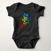 Kleurrijke pride Heart Rainbow Heartbeat lgbt Romper (Voorkant)