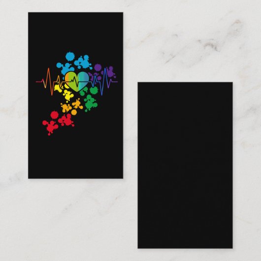 Kleurrijke pride Heart Rainbow Heartbeat lgbt Visitekaartje (Voorkant / Achterkant)