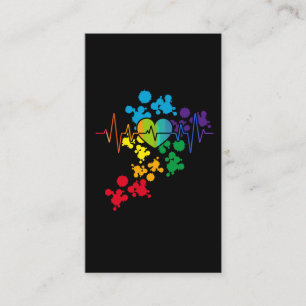 Kleurrijke pride Heart Rainbow Heartbeat lgbt Visitekaartje
