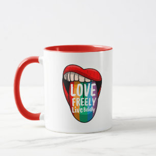 Kleurrijke Pride-koffiemok Trots & Hardop LGBTQ Mok