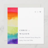 Kleurrijke Pride Regenboog Bruiloft Digitale Favor Kaart (Voorkant / Achterkant)