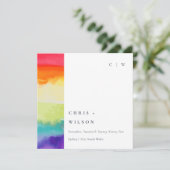 Kleurrijke Pride Regenboog Bruiloft Digitale Favor Kaart (Staand voorkant)