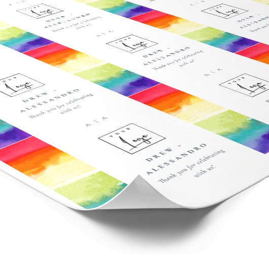 Kleurrijke Pride Regenboog Bruiloft Digitale Favor Poster (Hoek)