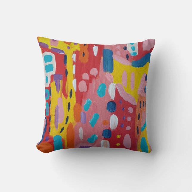 Kleurrijke primaire kleuren abstract  kussen (Voorkant)