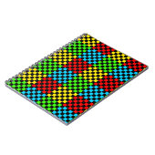 Kleurrijke primaire kleuren Checkerboard Spiral Notitieboek (Linkerzijde)