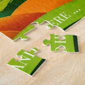 Kleurrijke Primitive Art Boerderij Land Sunrise Pu Legpuzzel (Zijkant)