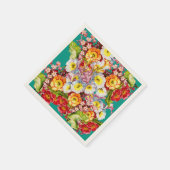 Kleurrijke  primroses Floral Spring Pattern Servet (Hoek)