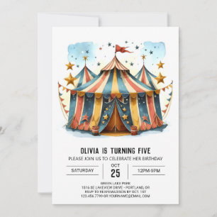 Kleurrijke Printable Joy Circus Verjaardag Kaart