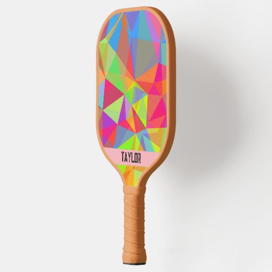 Kleurrijke Prism Geometrische Kaleidoscoop Regenbo Pickleball Paddle (Links)