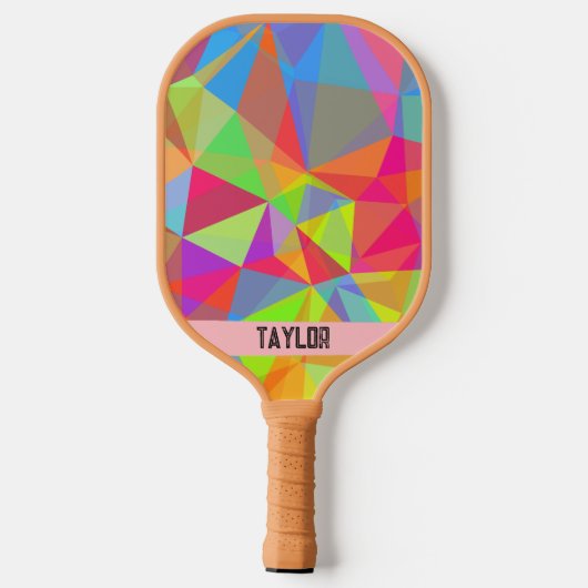 Kleurrijke Prism Geometrische Kaleidoscoop Regenbo Pickleball Paddle (Achterkant)