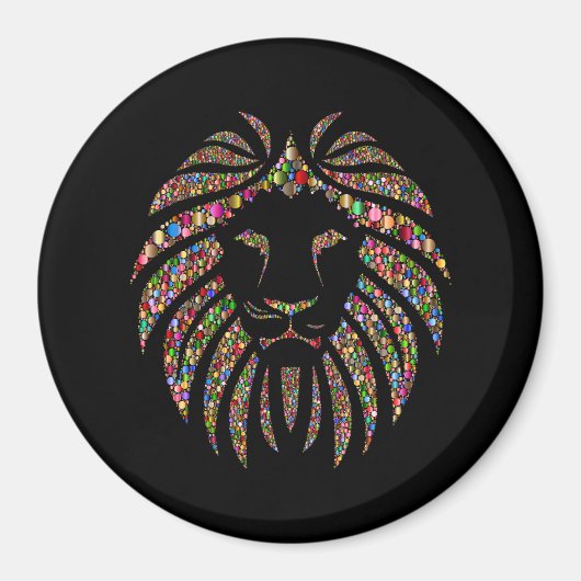 Kleurrijke prismatische leeuw magneet (Voorkant)