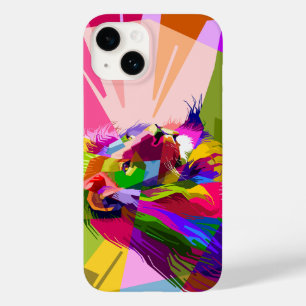 Kleurrijke Prismatische Pop Art Leeuw Design Case-Mate iPhone 14 Hoesje