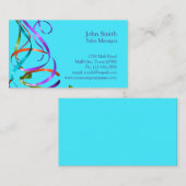 Kleurrijke professionele feestelijke streamers visitekaartje (Voorkant / Achterkant)