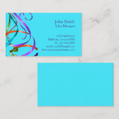 Kleurrijke professionele feestelijke streamers visitekaartje (Voorkant / Achterkant)