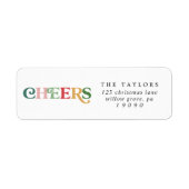 Kleurrijke Proost Nieuw Jaar Retouradreslabel Etiket (Voorkant)