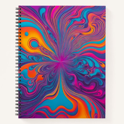 Kleurrijke Psychedelia Airbrush Art Spiral Notitie Notitieboek (Voorkant)