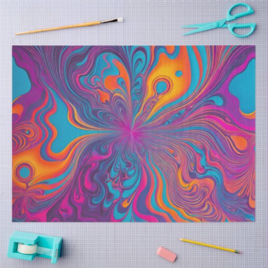 Kleurrijke Psychedelia Airbrush Art Weefselpapier Tissuepapier (Craft)
