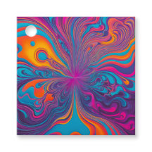 Kleurrijke Psychedelia Airbrush Kunst Cadeautags