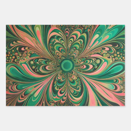 Kleurrijke Psychedelia Art Wrapping Paper Sheets (Voorkant 3)