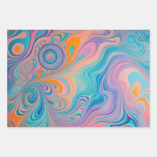 Kleurrijke Psychedelia Art Wrapping Paper Sheets (Voorkant 3)
