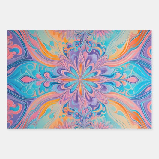 Kleurrijke Psychedelia Art Wrapping Paper Sheets (Voorkant 2)