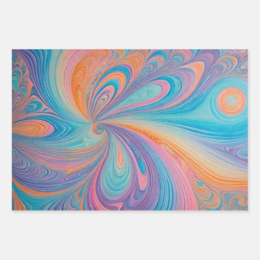 Kleurrijke Psychedelia Art Wrapping Paper Sheets (Voorkant)