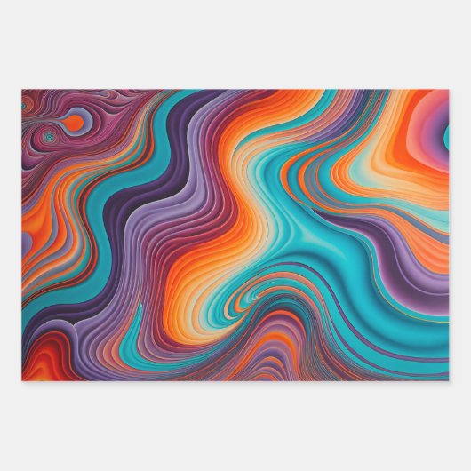 Kleurrijke Psychedelia Art Wrapping Paper Sheets (Voorkant 3)