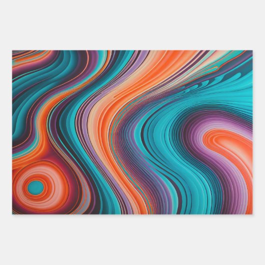 Kleurrijke Psychedelia Art Wrapping Paper Sheets (Voorkant 2)