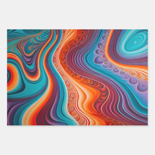Kleurrijke Psychedelia Art Wrapping Paper Sheets (Voorkant)