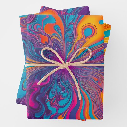Kleurrijke Psychedelia Art Wrapping Paper Sheets