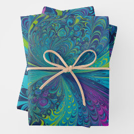 Kleurrijke Psychedelia Art Wrapping Paper Sheets