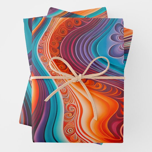 Kleurrijke Psychedelia Art Wrapping Paper Sheets