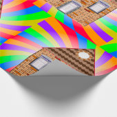Kleurrijke Psychedelic Brick House Rainbow Design Cadeaupapier
