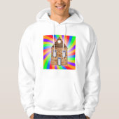 Kleurrijke Psychedelic Brick House Rainbow Design Hoodie (Voorkant)