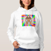Kleurrijke Psychedelic Brick House Rainbow Design Hoodie (Voorkant)