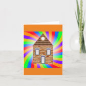 Kleurrijke Psychedelic Brick House Rainbow Design Kaart (Voorkant)