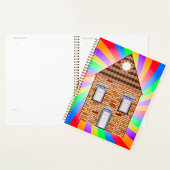 Kleurrijke Psychedelic Brick House Rainbow Design Planner