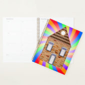Kleurrijke Psychedelic Brick House Rainbow Design Planner (Display)