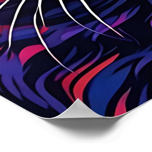 Kleurrijke Psychedelic Cat Art Poster (Hoek)