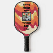 Kleurrijke Psychedelic "Cool Dad" Foto Pickleball Paddle (Voorkant)
