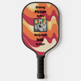 Kleurrijke Psychedelic "Cool Dad" Foto Pickleball Paddle