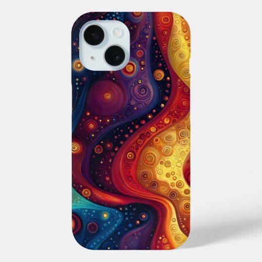 Kleurrijke Psychedelische Abstracte Kunst Case-Mate iPhone Case (Achterkant)