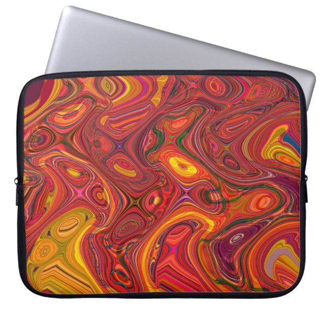 Kleurrijke psychedelische achtergrond gemaakt van  laptop sleeve (Voorkant)