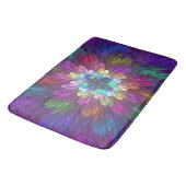 Kleurrijke Psychedelische Bloem Abstracte Fractale Badmat (Gekanteld)